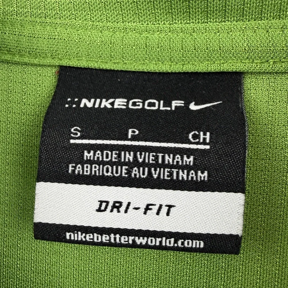 Nike Golf Polo Shirt Mens Small Green Solid Dri-FIT Knit Golf Performance Top
